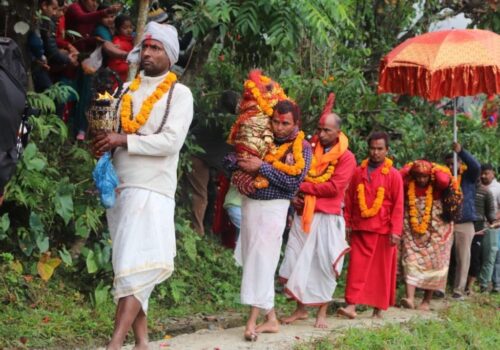 त्रिपुरासुन्दरी भगवतीमाईको जात्रा सकियो,तामझाम र बाजागाजा सहित माईत झरिन त्रिपुरासुन्दरी भगवतीमाई