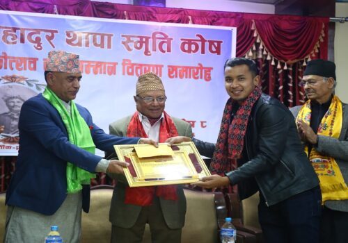 नेपाली राष्ट्रिय फुटबल टोलीका सदस्य अन्जन र कमल सम्मानित